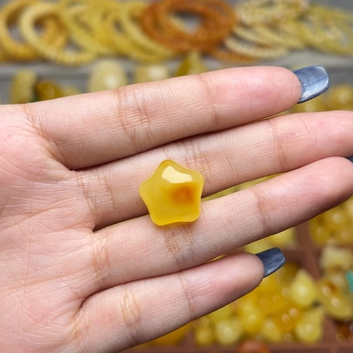 名***吗蜜蜡未镶嵌珠宝奇石天然蜜蜡星星无优化