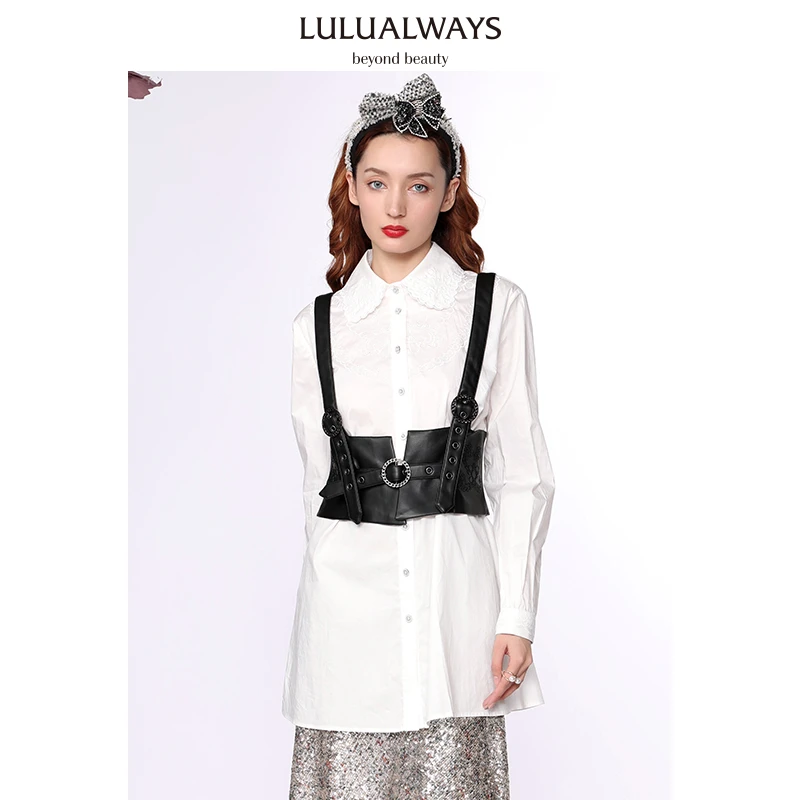 LULUALWAYS法式宽松廓形纯棉中长款衬衫LN102