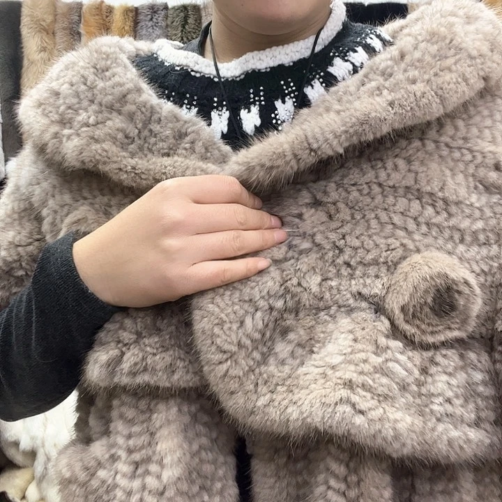 狐狸皮水貂编制披肩