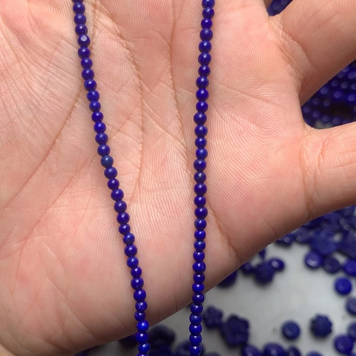 青金石未镶嵌3mm小米珠39cm