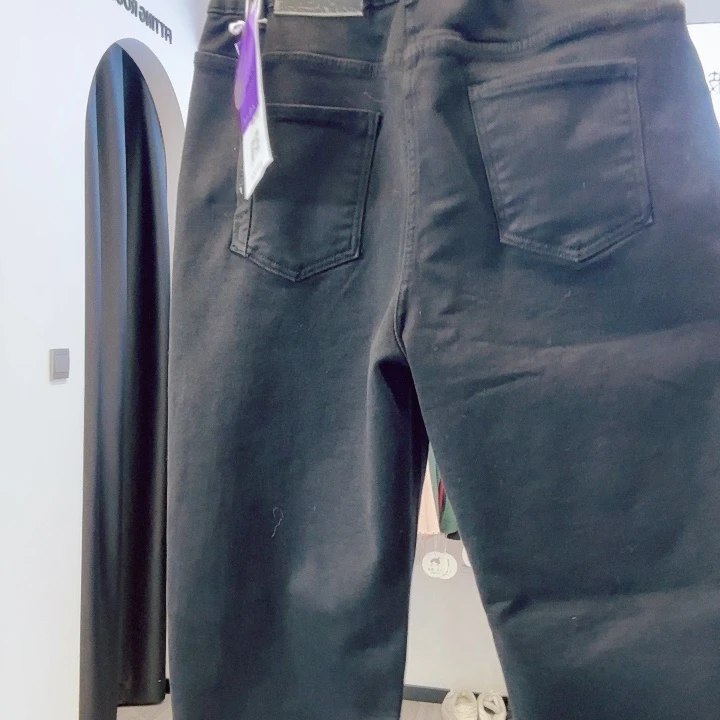 丸子姐姐黑色加绒老爹裤40码