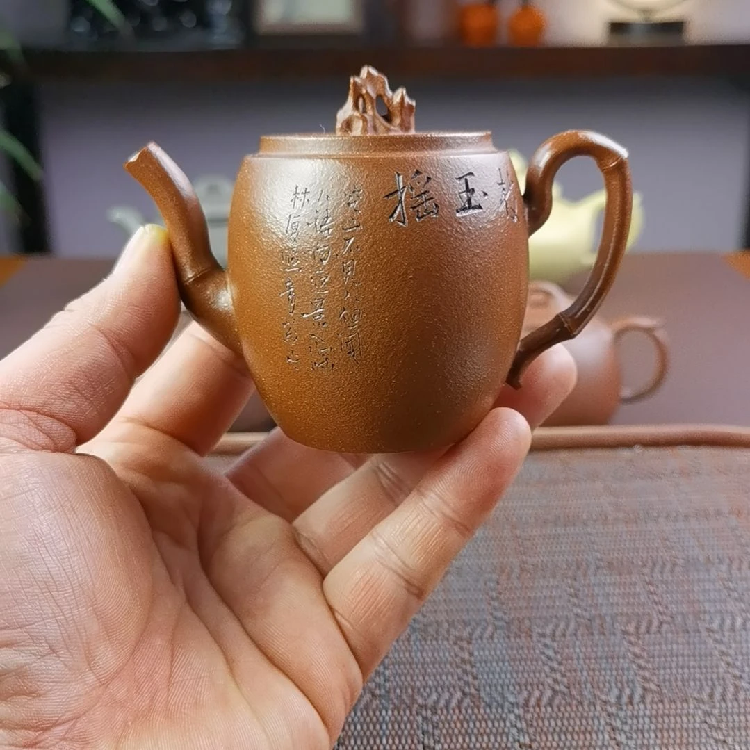 紫砂茶壶降坡竹石160CC