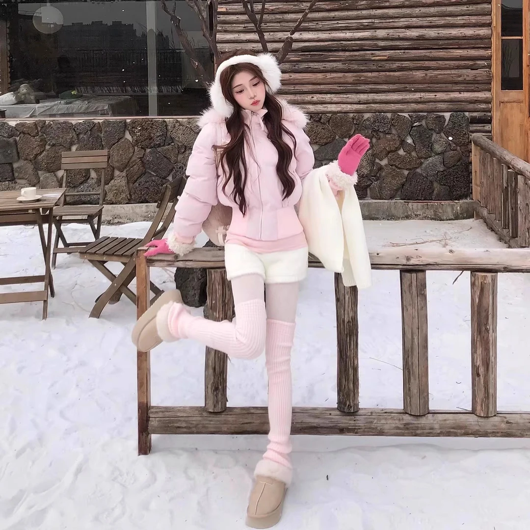 短款棉服女2025冬装新款美式辣妹毛领连帽感收腰显瘦棉衣高级外套