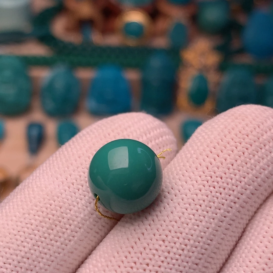 未镶嵌绿松石珠宝奇石11.5m m