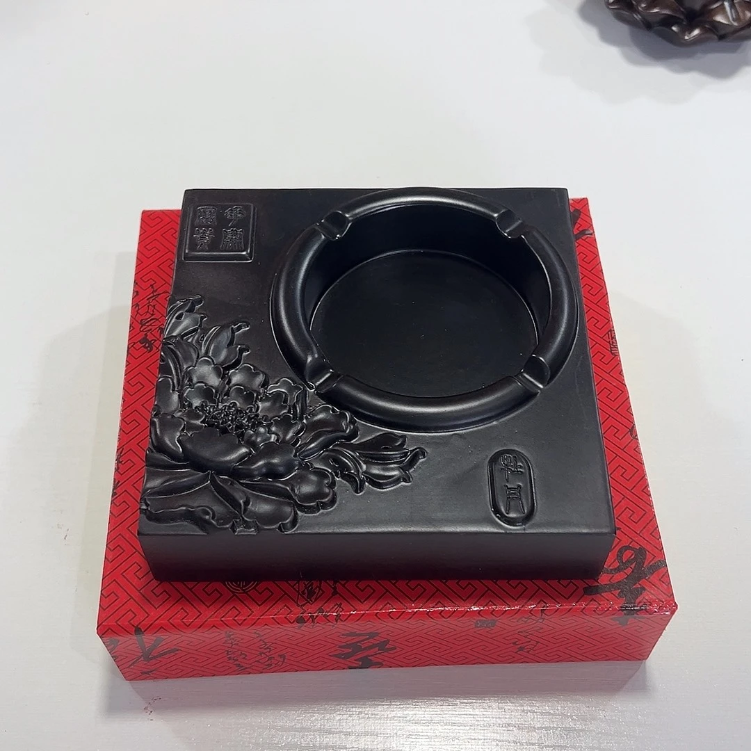 风车木（黑檀木）红木底座精雕工艺品