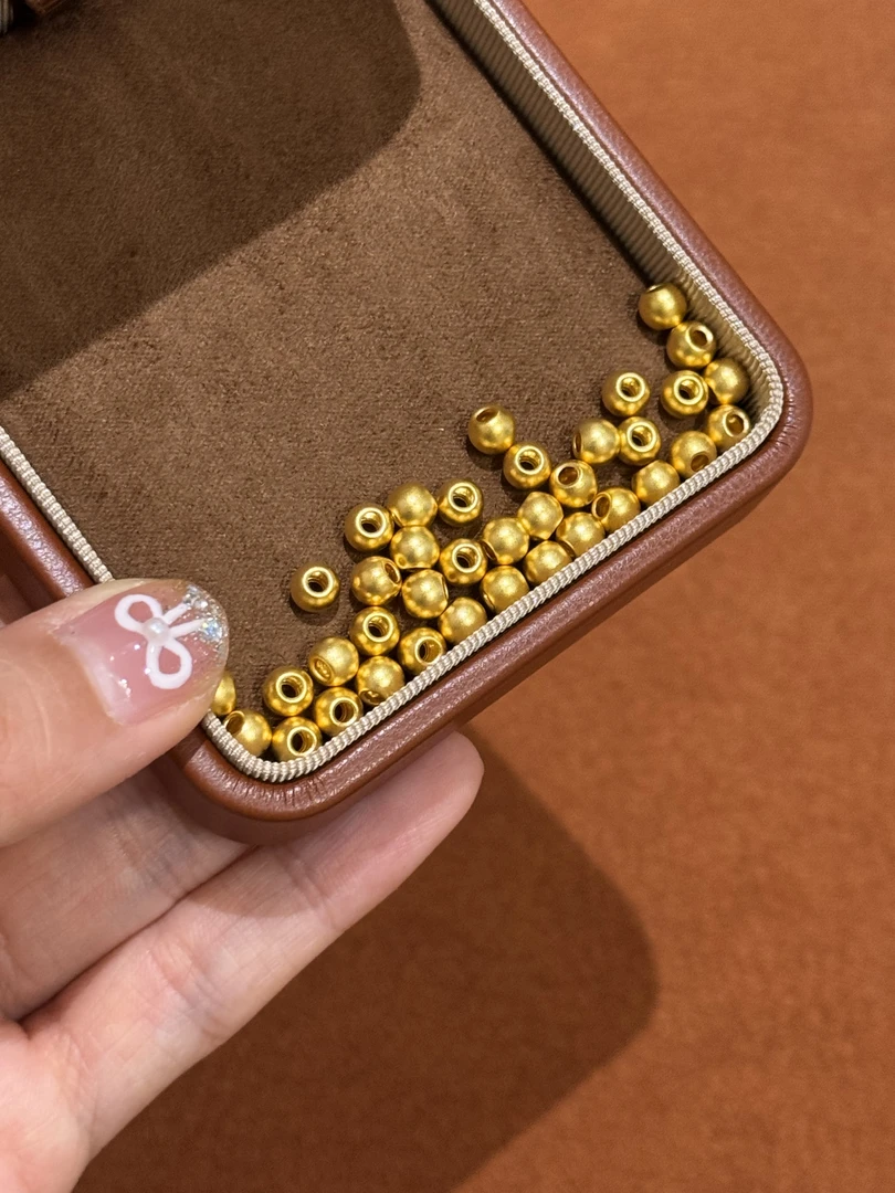 贝贝黄金 足金999 5mm金珠 穿珠穿串DIY 多样性发其一