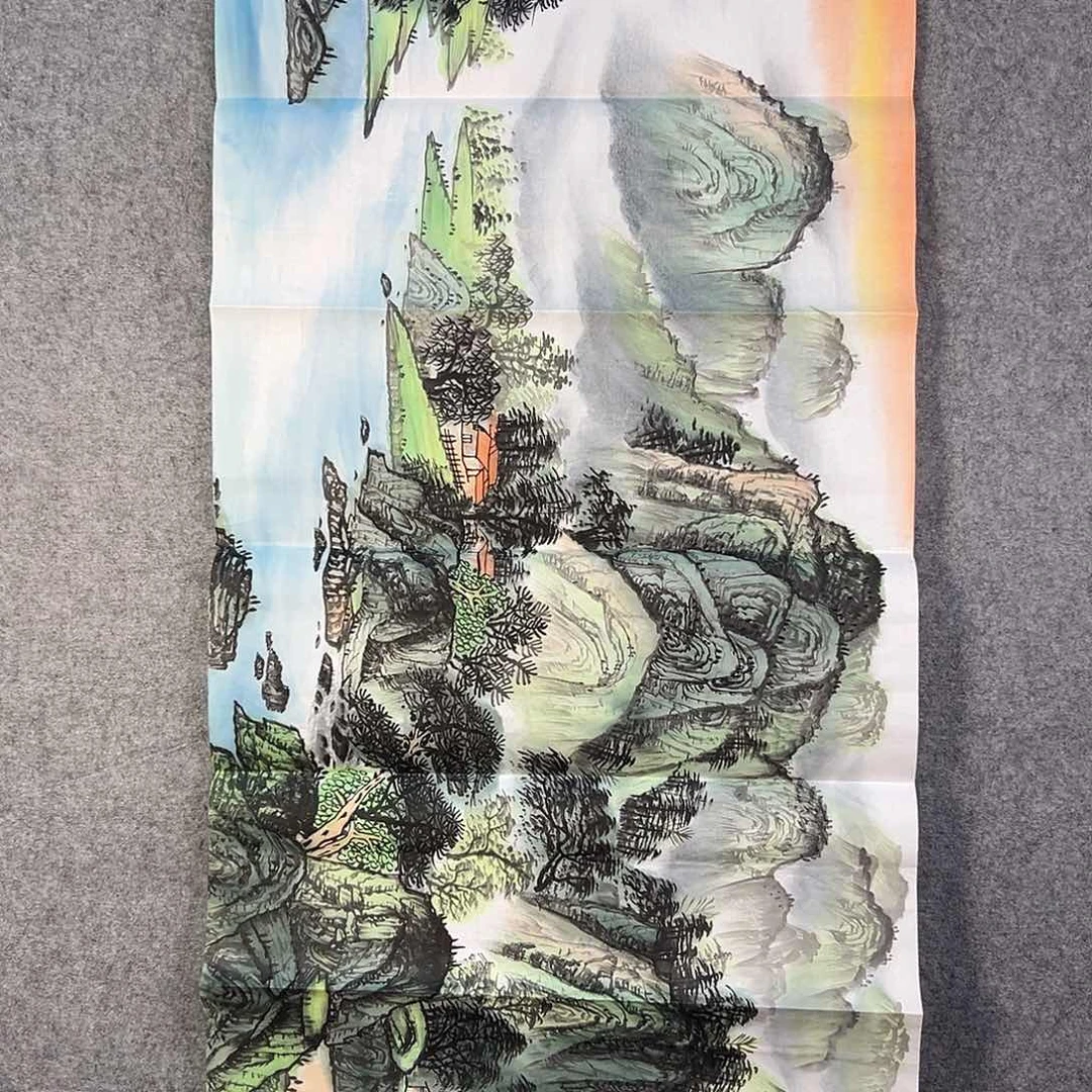 国画493 花鸟在此处飞翔也不太方便呀