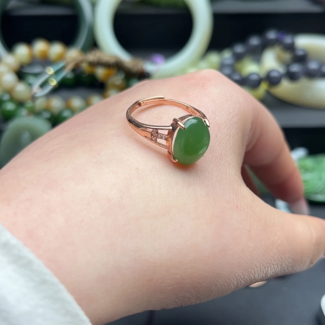 银S925镶嵌和田玉珠宝半成品