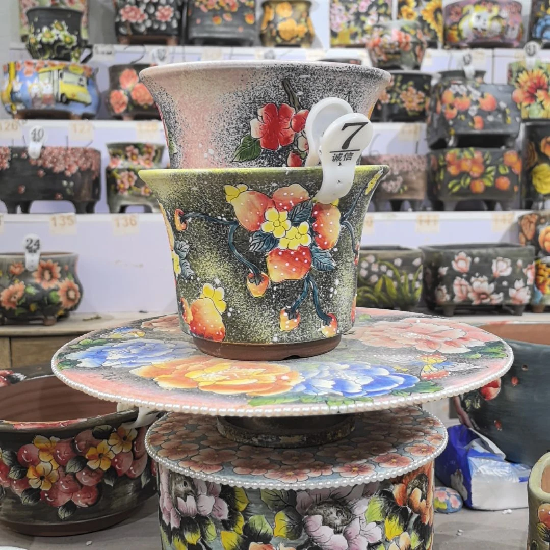 萌***狗花盆红泥景德镇花盆