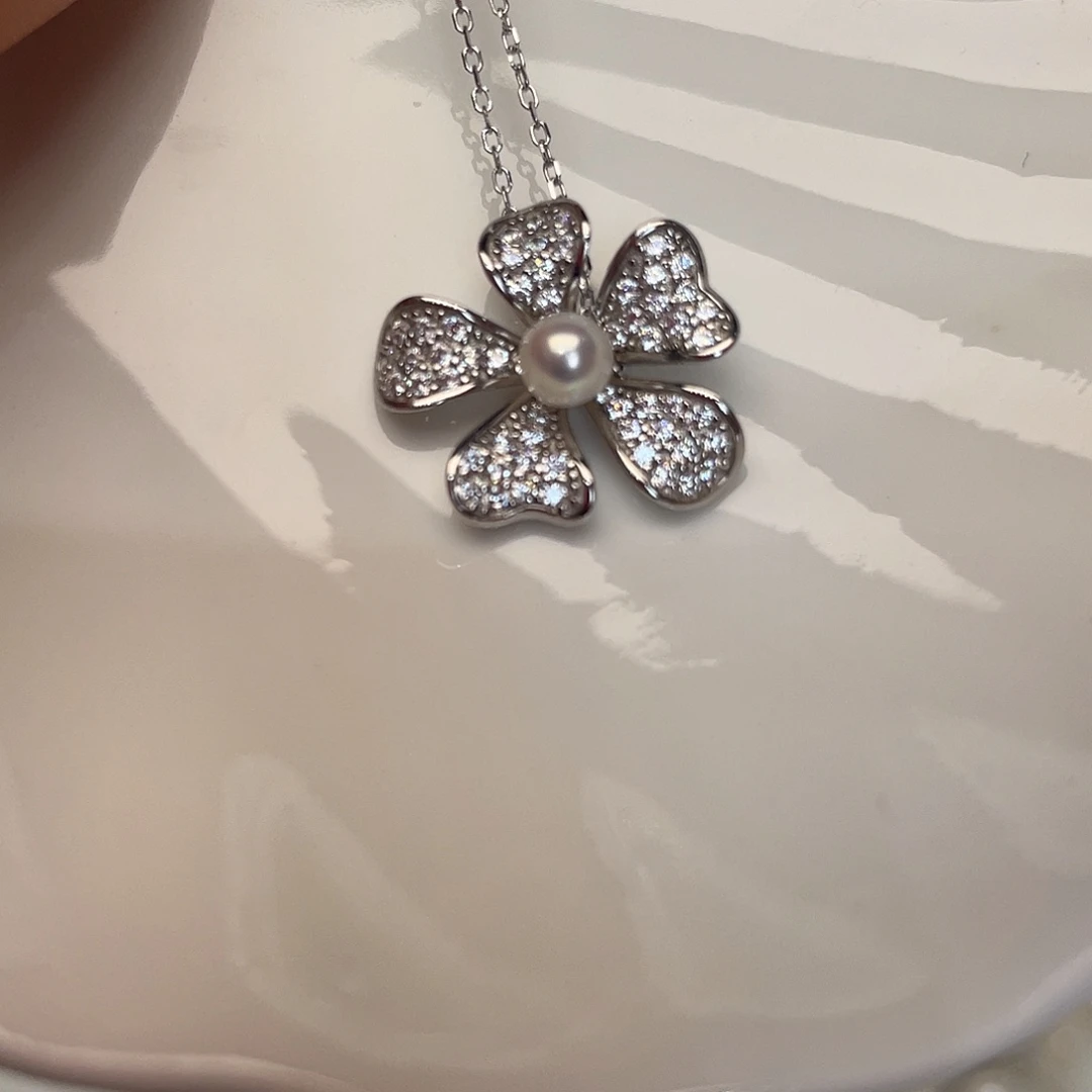 海水珍珠项链银S925镶嵌