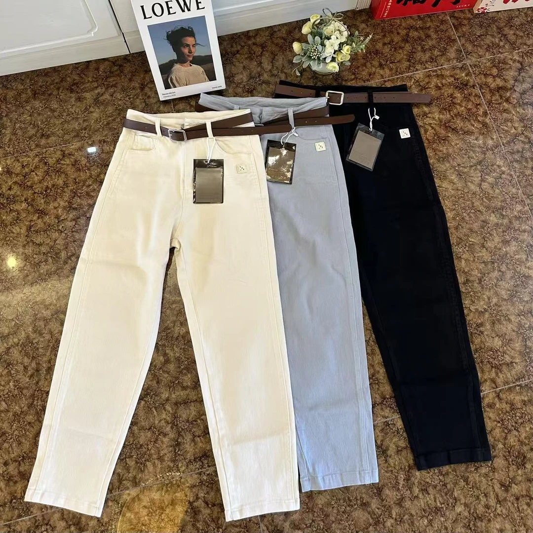 2025春夏新款韩版高腰百搭洗水牛仔裤女