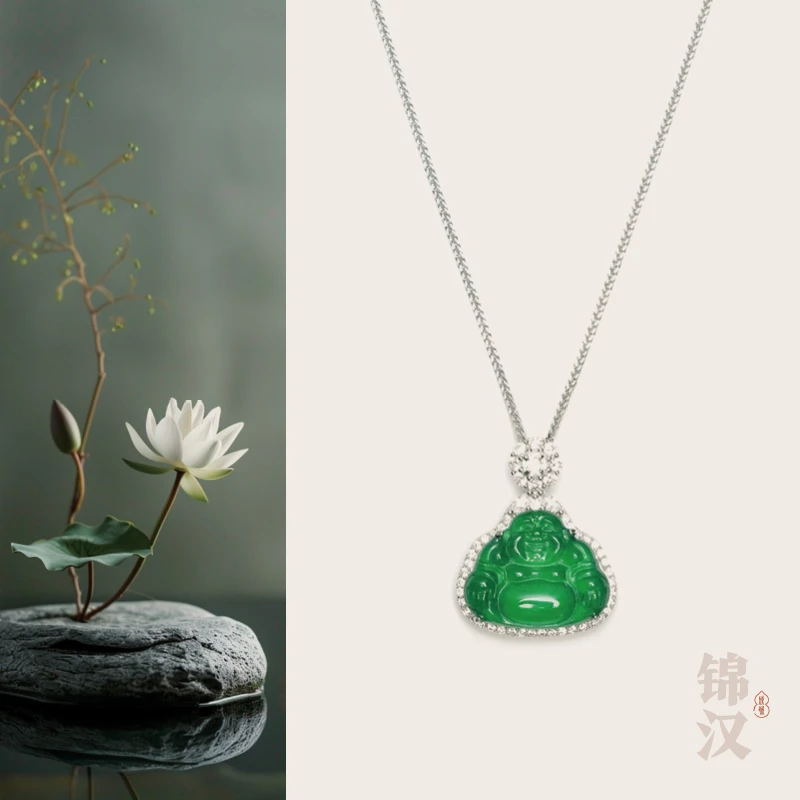 「翠佛烟花」锦汉美学珠宝 翡翠/S925银 25559