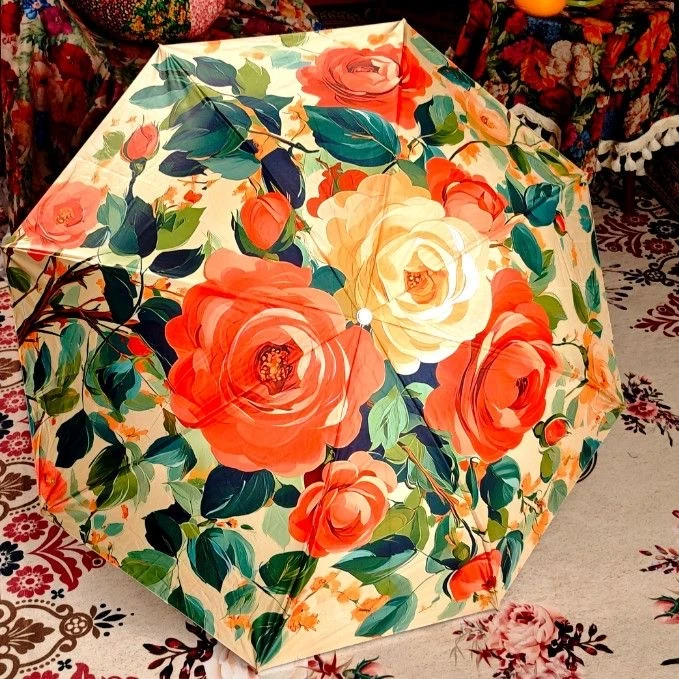 B2防紫外线花伞防晒遮阳伞晴雨伞两用小巧便携太阳伞