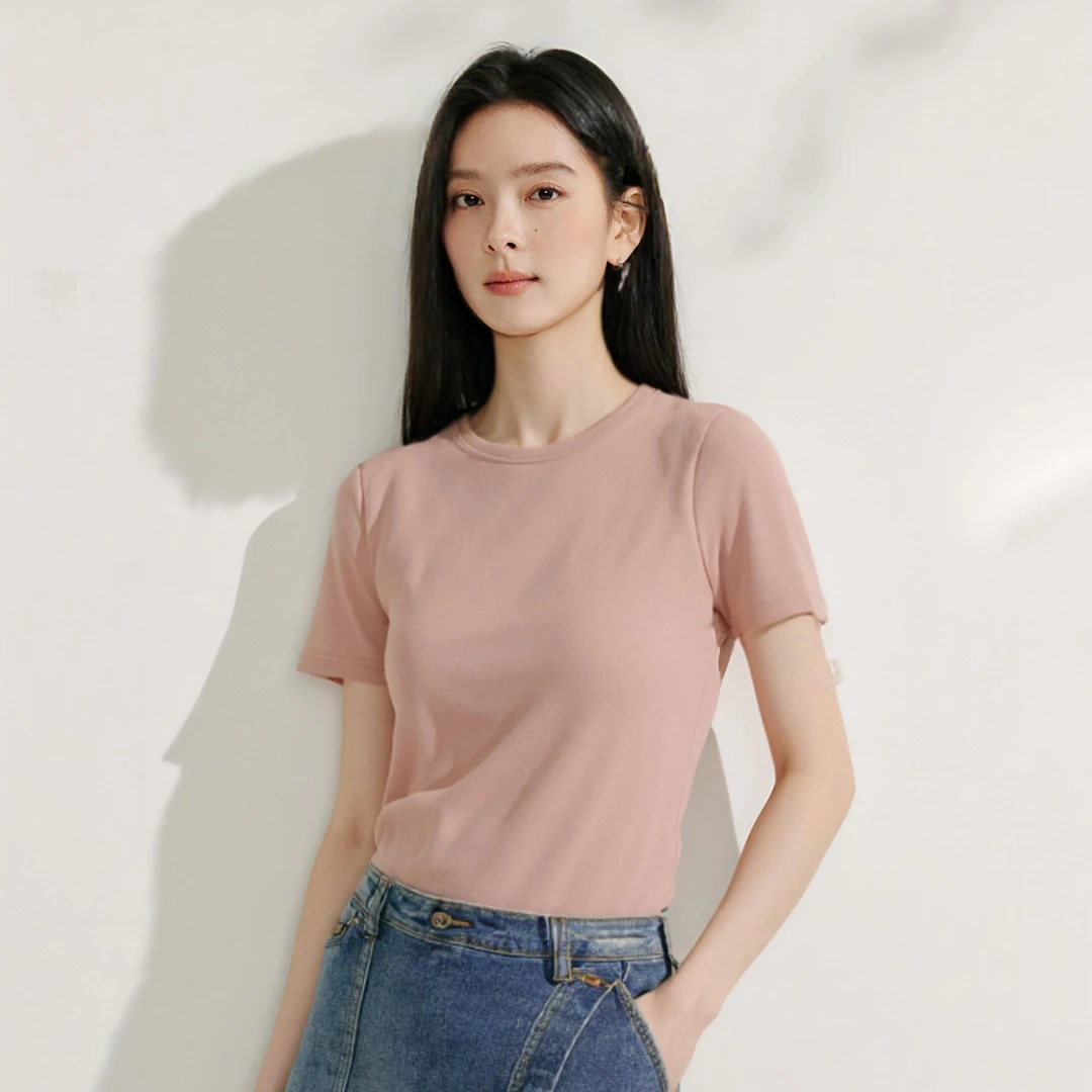 【一秒入夏】茵曼夏季小清新百搭短袖T恤显瘦休闲舒适圆领上衣女