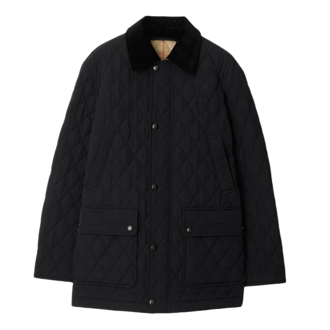 全新未使用 BURBERRY/博柏利 女士新款翻领格纹棉服外套