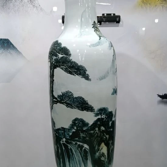 瓶手绘青松迎客1.8米一个