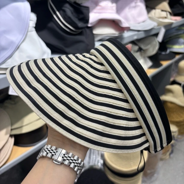 【A006】泡菜原单款条纹遮阳帽速干透气便携户外防晒帽