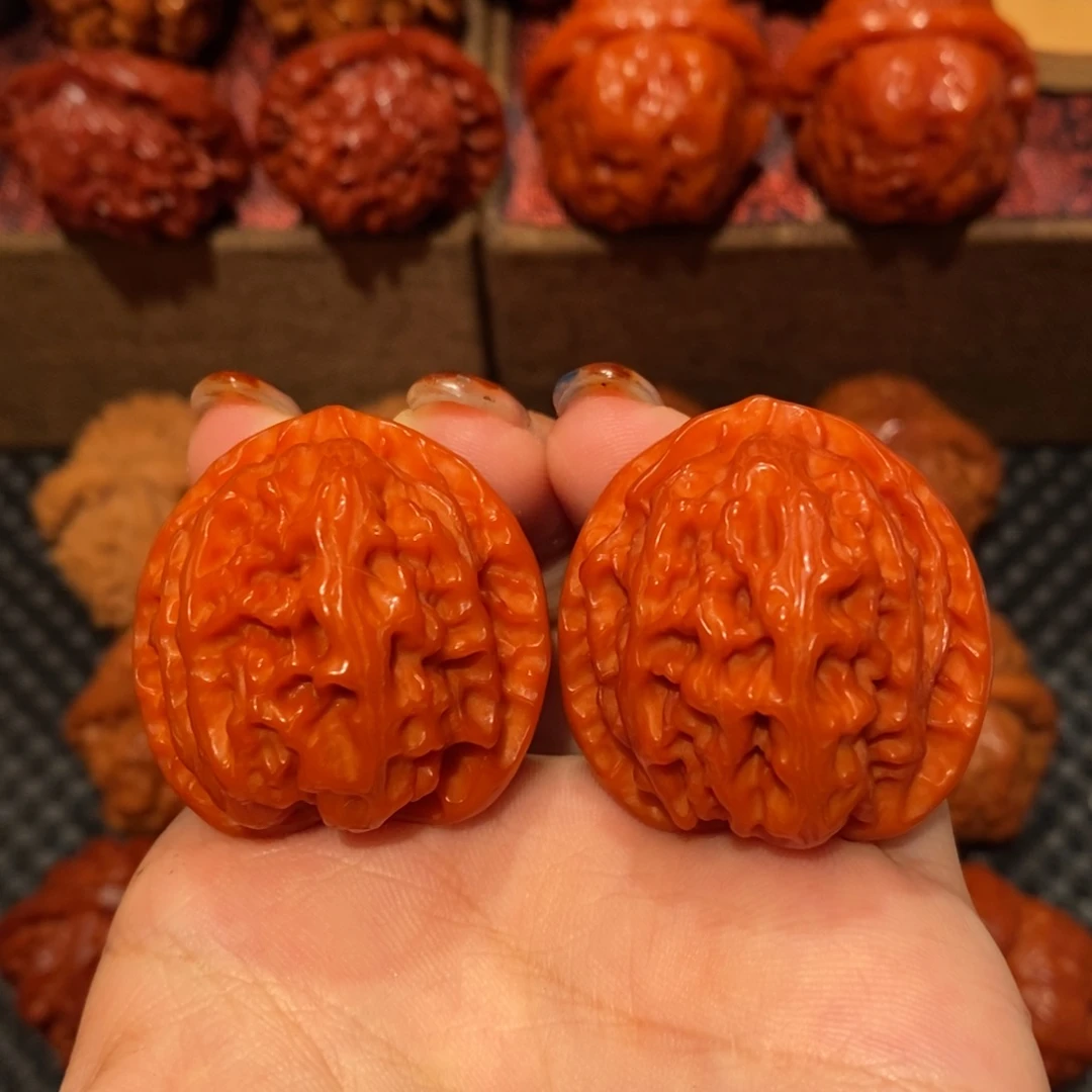 吊坠文玩核桃34玉化苹果园，0631