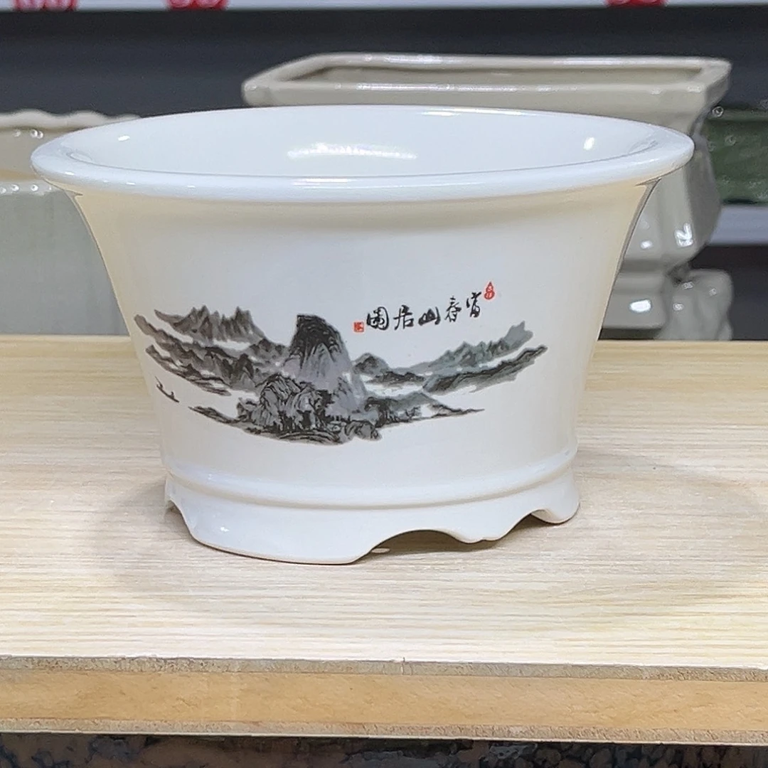 陶瓷绿植多肉微瑕花盆口径15*9