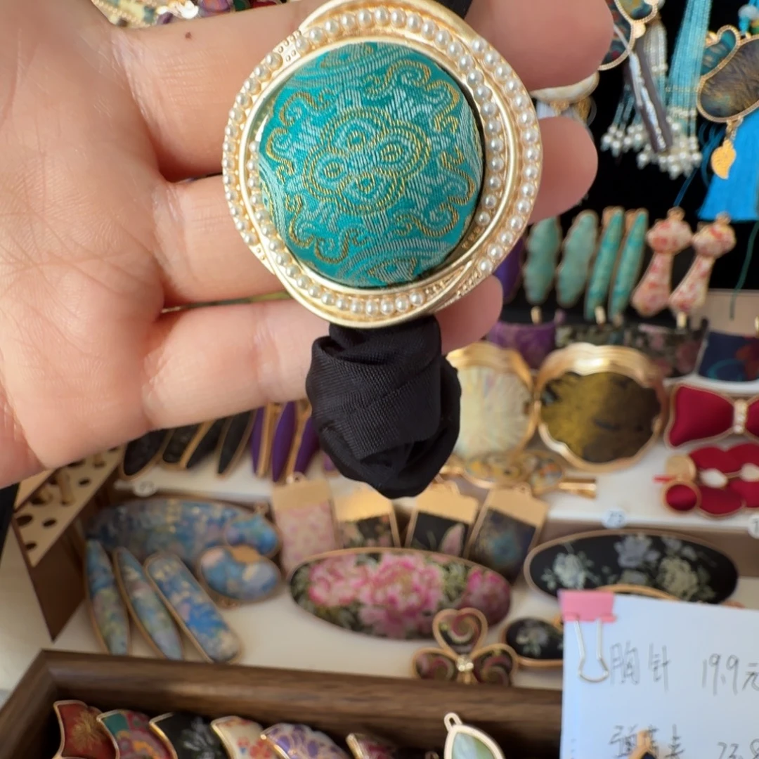 琉璃纯铜合金好看的宋锦发夹呦