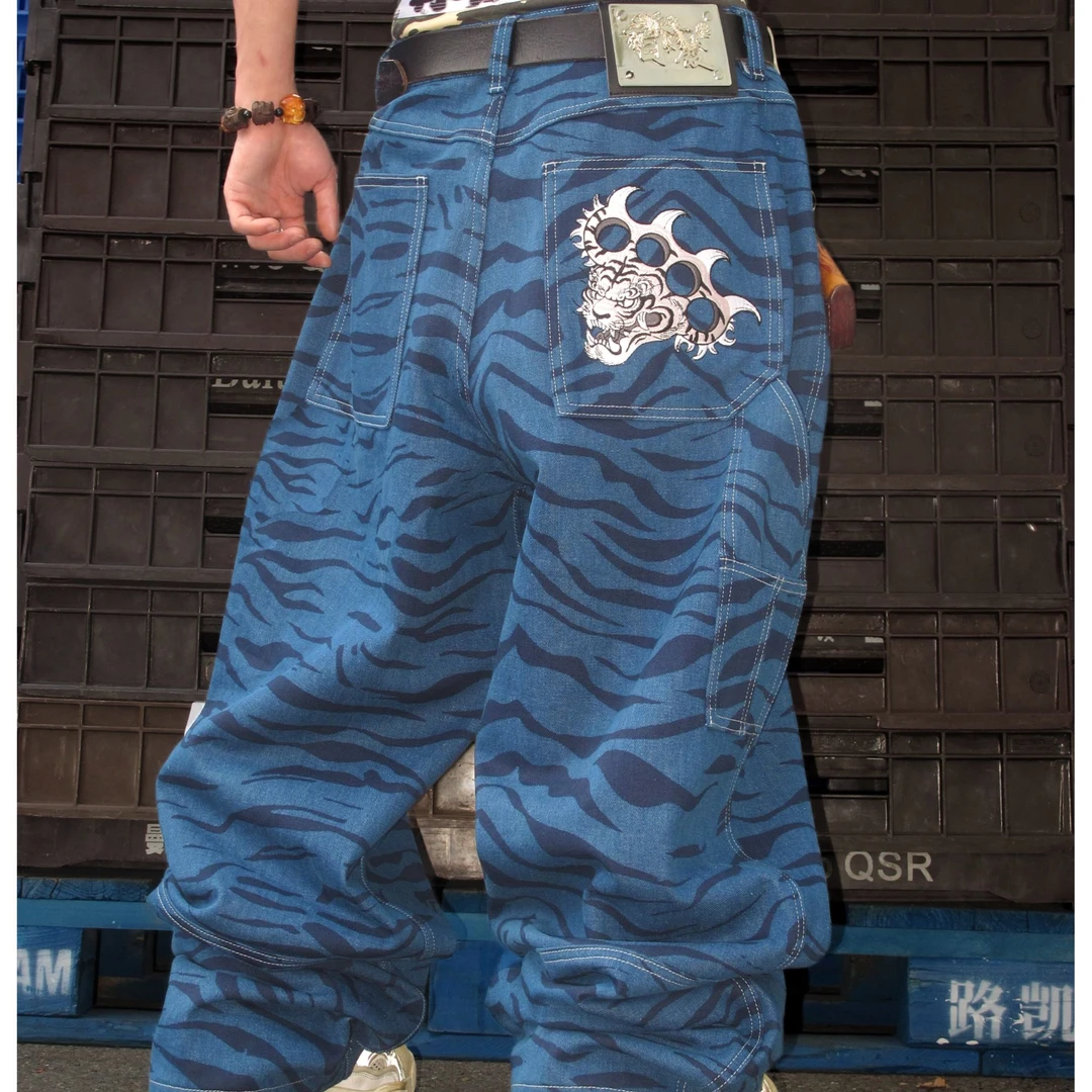 Game one 23FW“虎刃”宽松直筒牛仔裤Oldschool嘻哈滑板bboy