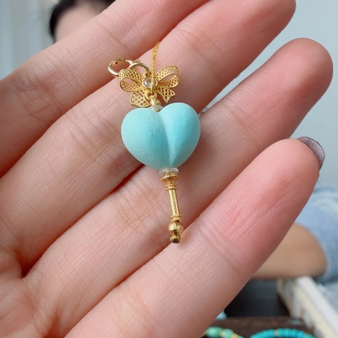 绿松石18K金镶嵌珠宝奇石