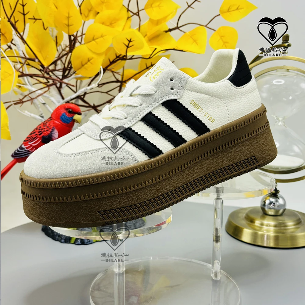 [D-036] Dilare厚底女鞋2025年新款女鞋复古英伦风系带休闲鞋