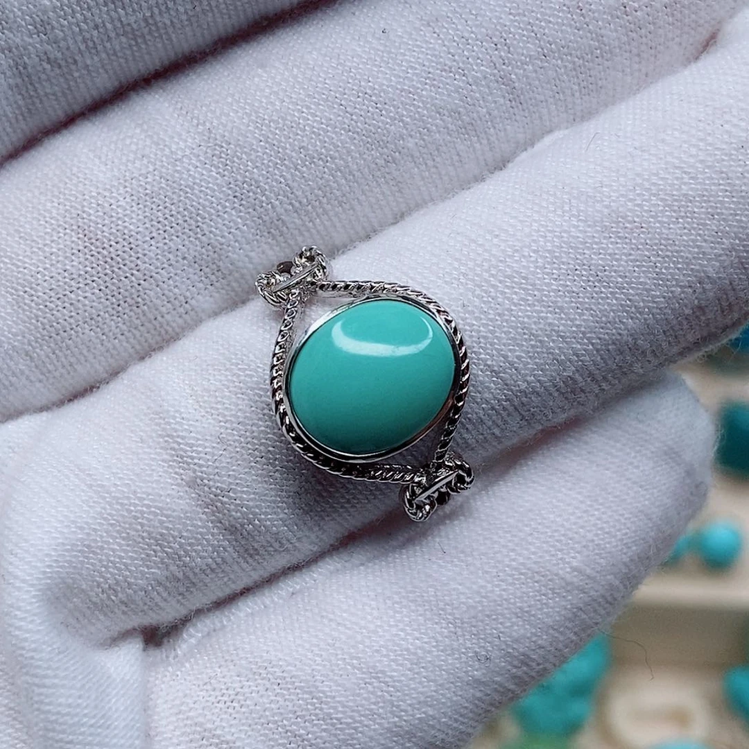 绿松石戒指银S925镶嵌