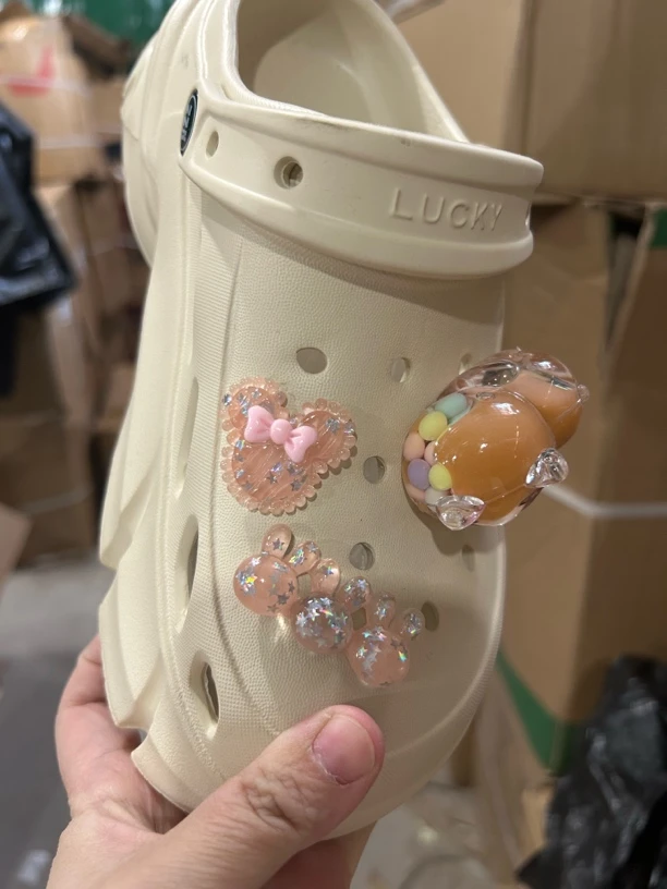 2512-3女款4.5公分洞洞鞋可爱俏皮爬爬猫卡通洞洞鞋