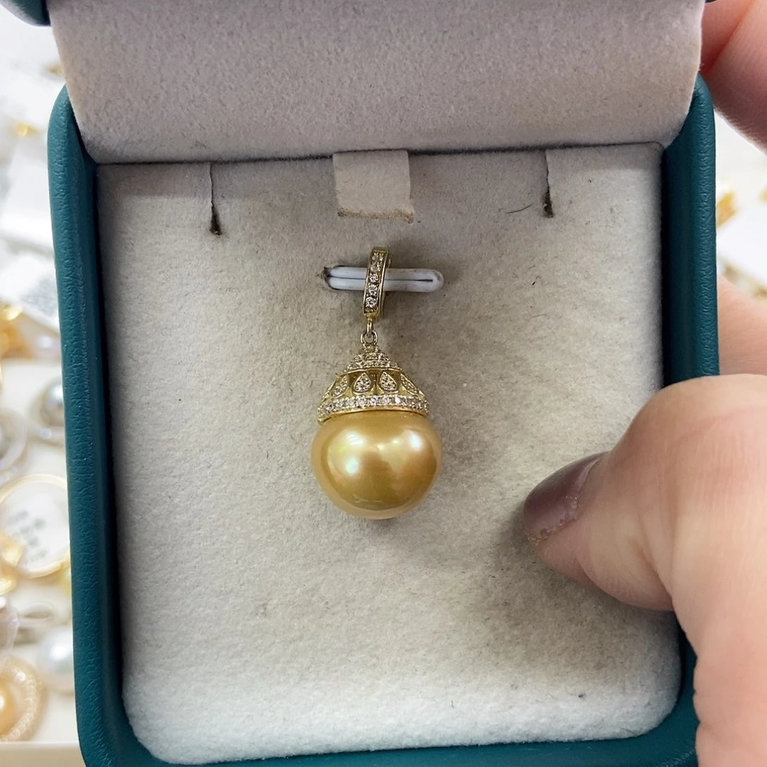 吊坠(不含链)银S925镶嵌海水珍珠