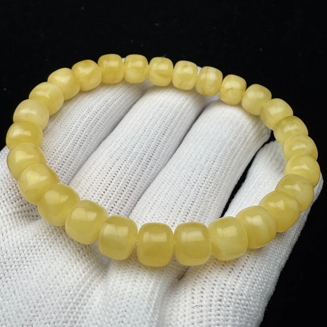 R2151天然原矿俄料蜜蜡 老型手串 8*6.7mm 支持质检