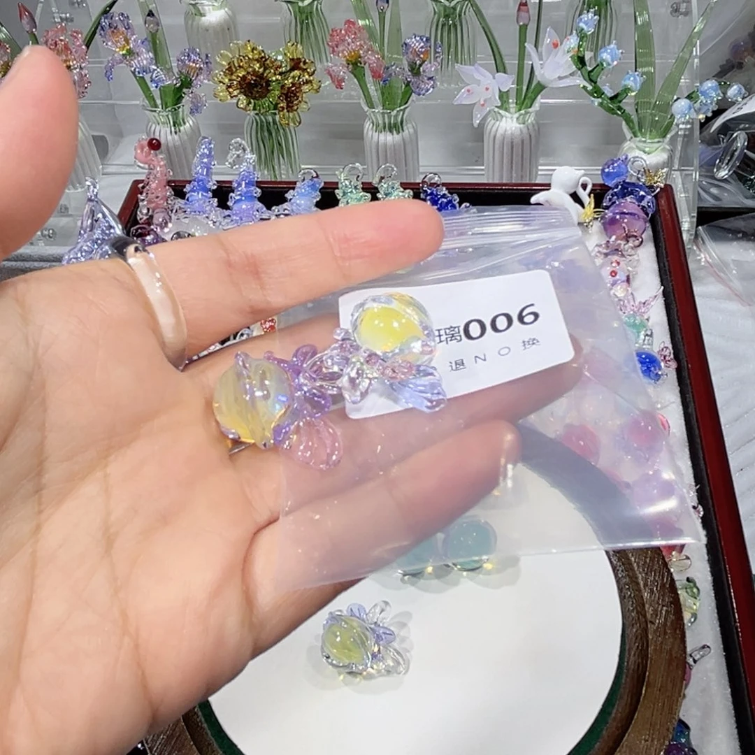 *****琉璃吊坠（不含链）6铃铛一对