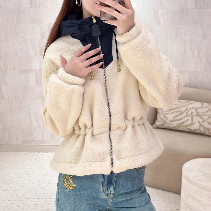 圣诞滑雪系列2026秋冬新款高级感老花两面穿仿羊羔绒外套