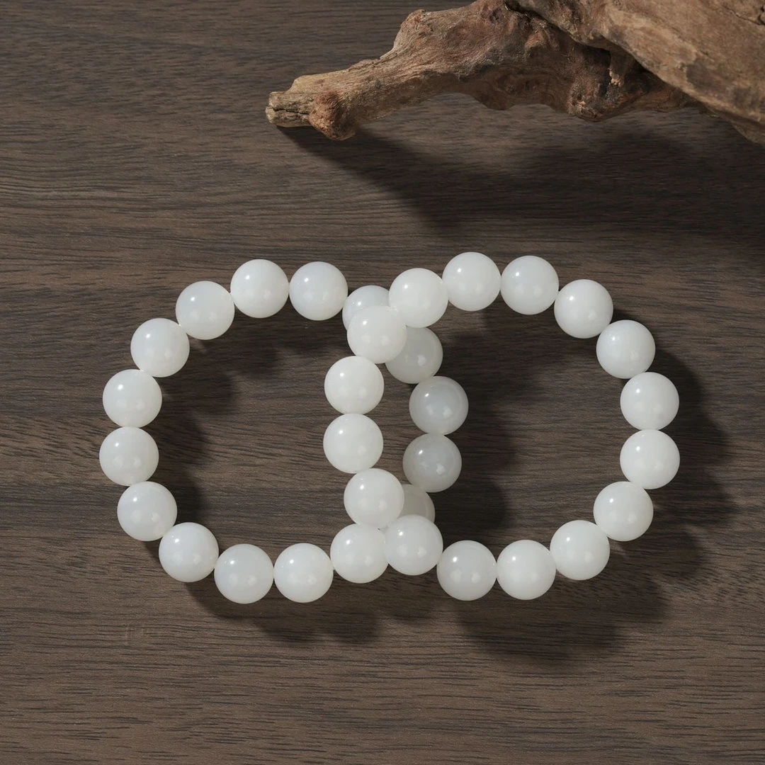 【云上叙】和田玉圆珠单圈手串-约12mm多样性发一件 V8393-K（商城）