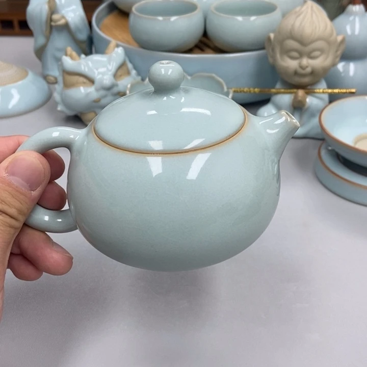 瓷阿***3天青色赵琳老师西施壶