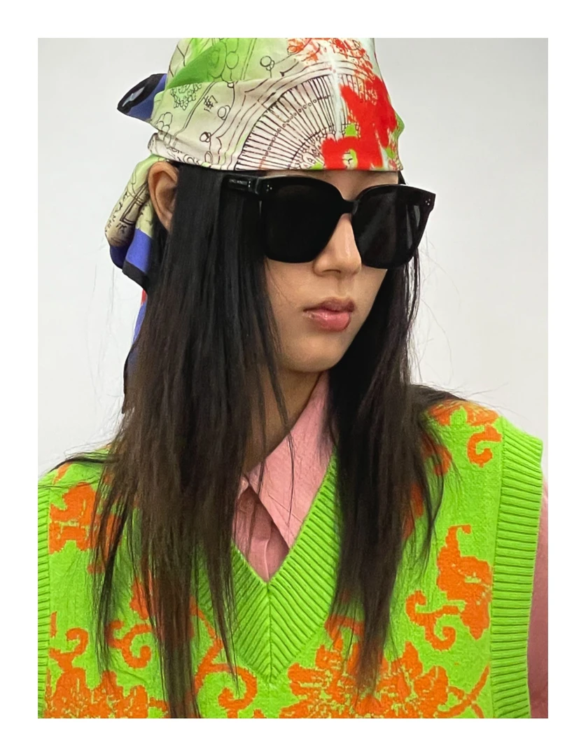 Taxiphone原创设计涂鸦新中式复古印花丝巾头巾多用途发带围巾