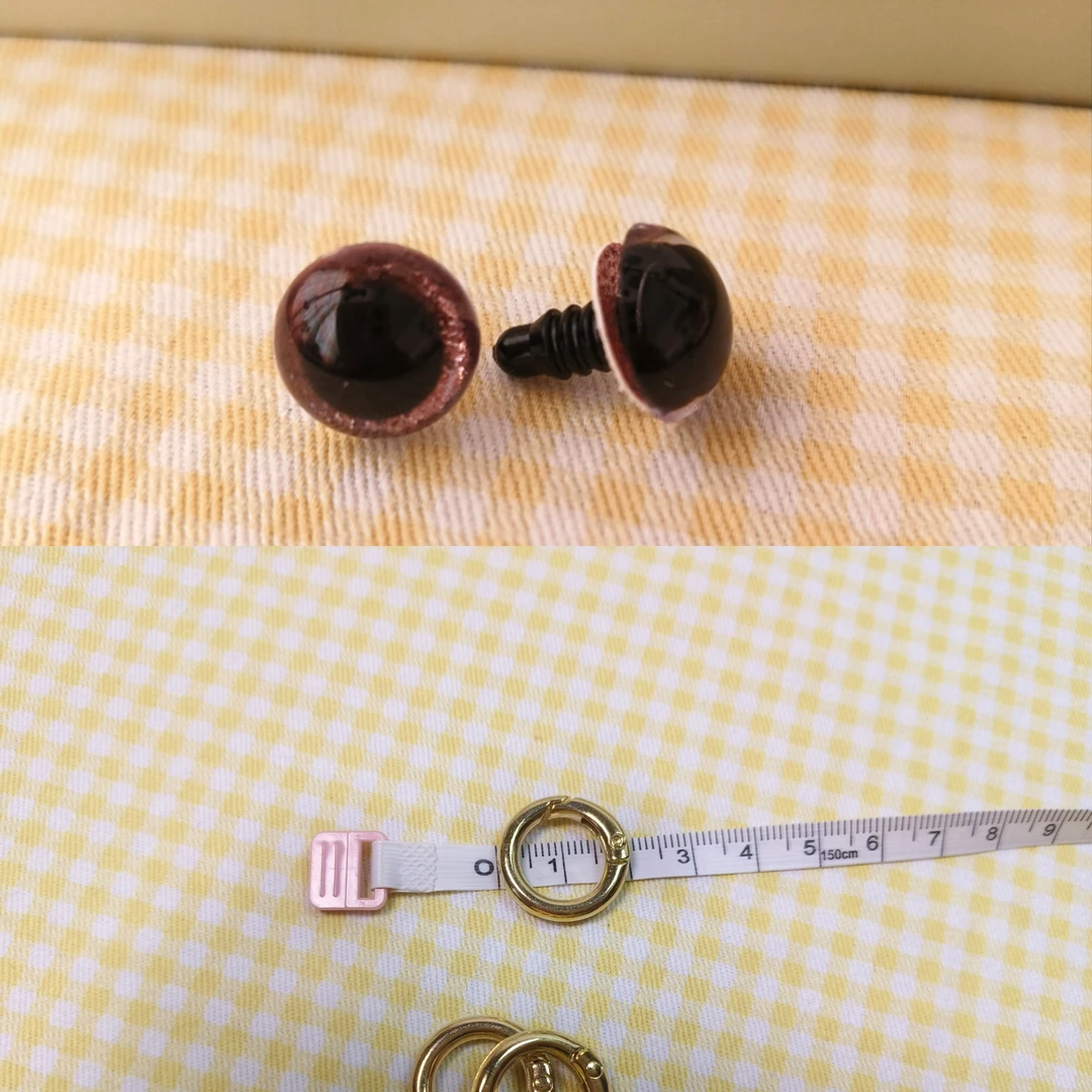 外贸DIY闪光水晶玩偶眼睛14mm，环扣外径2.0厘米 满20包邮