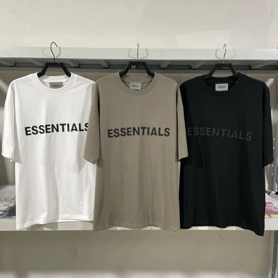 ESSENTIALS CZFOG复线胸前硅胶字母短袖纯棉夏男女同款T恤