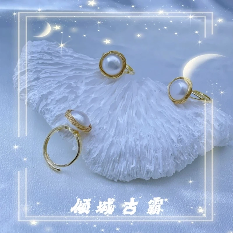 天然珍珠11-12mm白珠绕丝戒指大大无核珠戒指气质高雅时尚w300