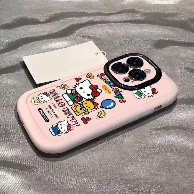 卡通kitty适用iphone16promax苹果15/14P手机壳泡芙13p/12/11全包