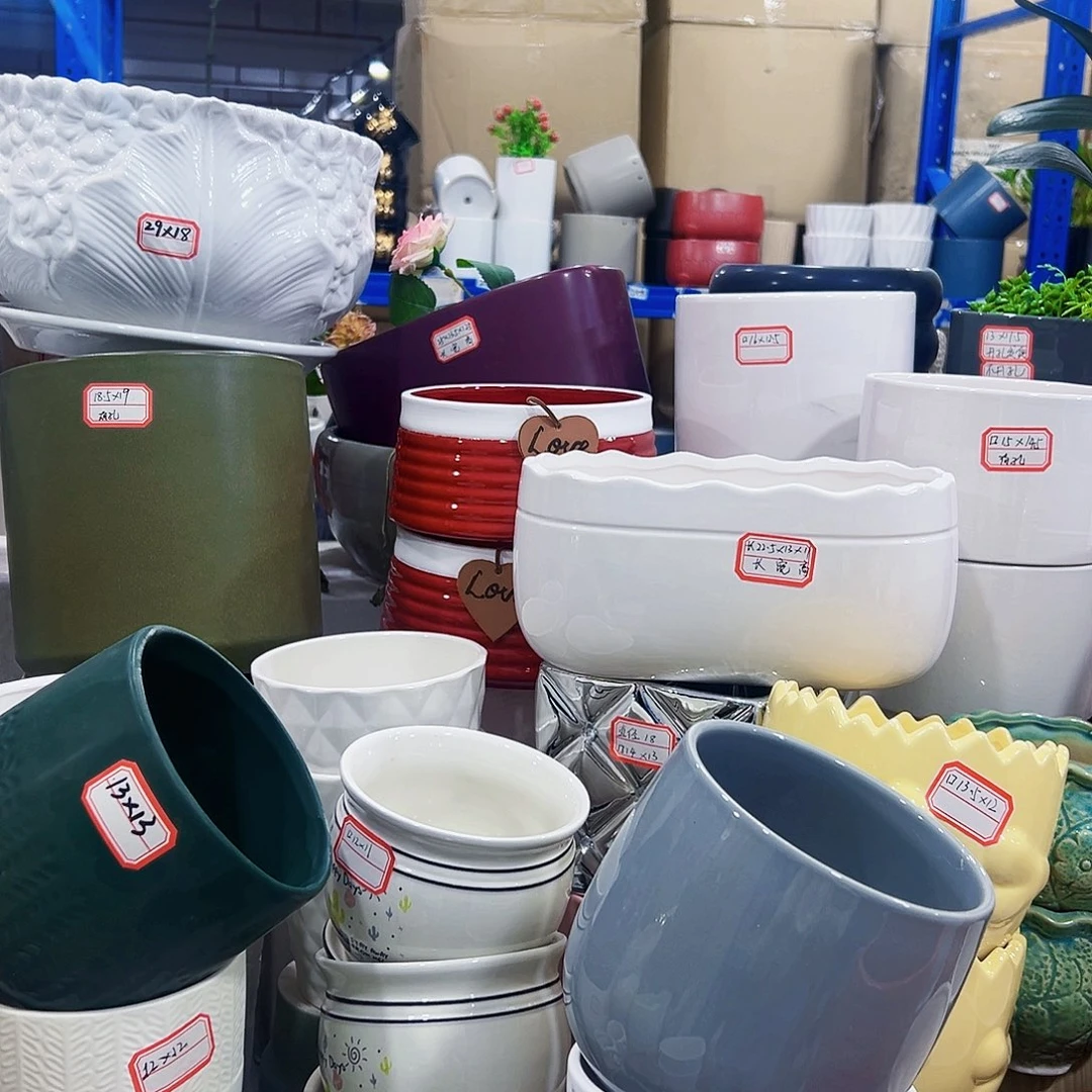 有孔外贸尾单陶瓷花盆凑单10米包邮