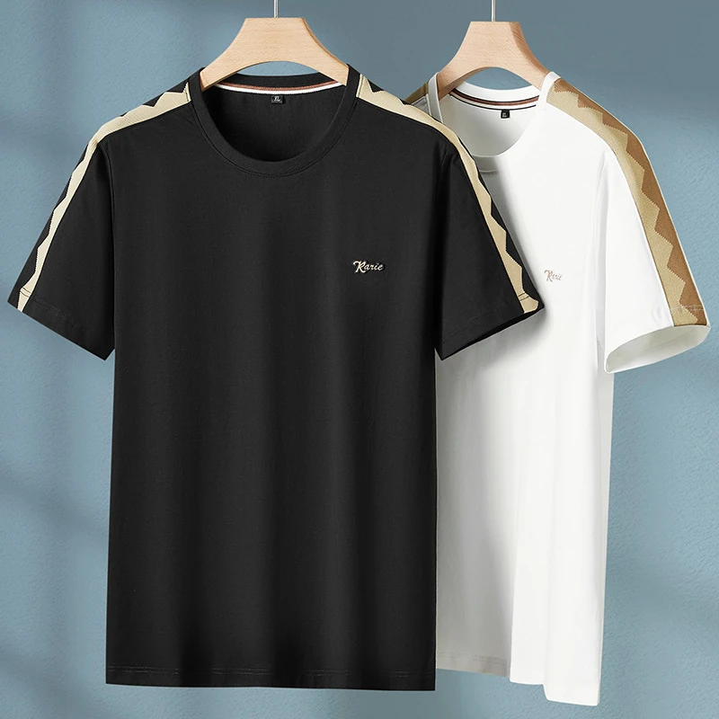 夏季男士短袖t恤衫宽松休闲半袖加肥加大码男装青年胖子薄款体恤