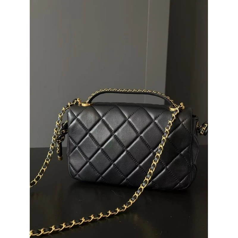 Singularity Me 12A 7147 羊皮菱形格气质链条手提包斜挎包