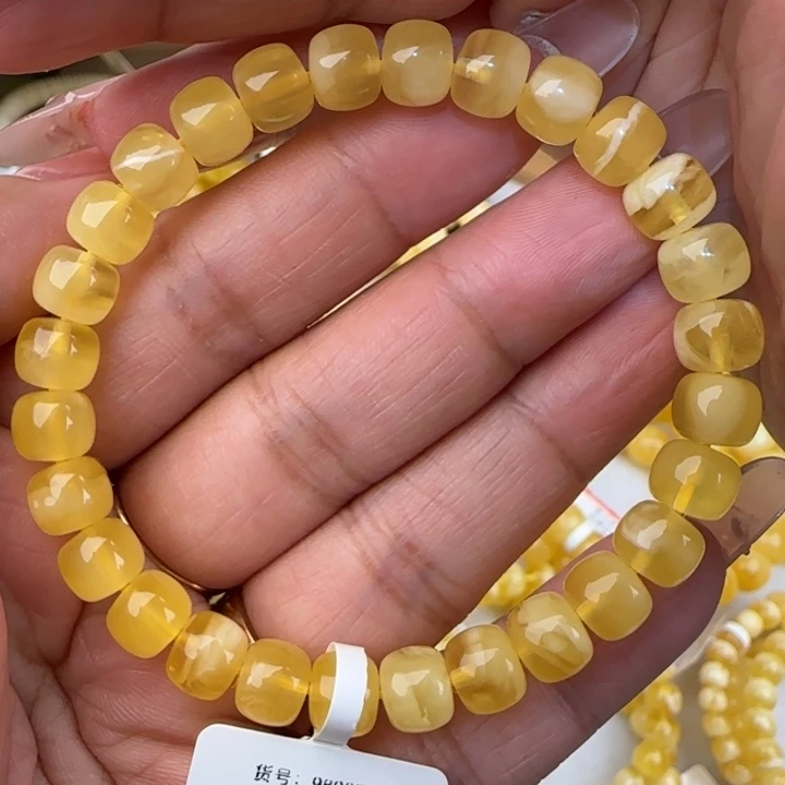 手链蜜蜡未镶嵌白花老型手串