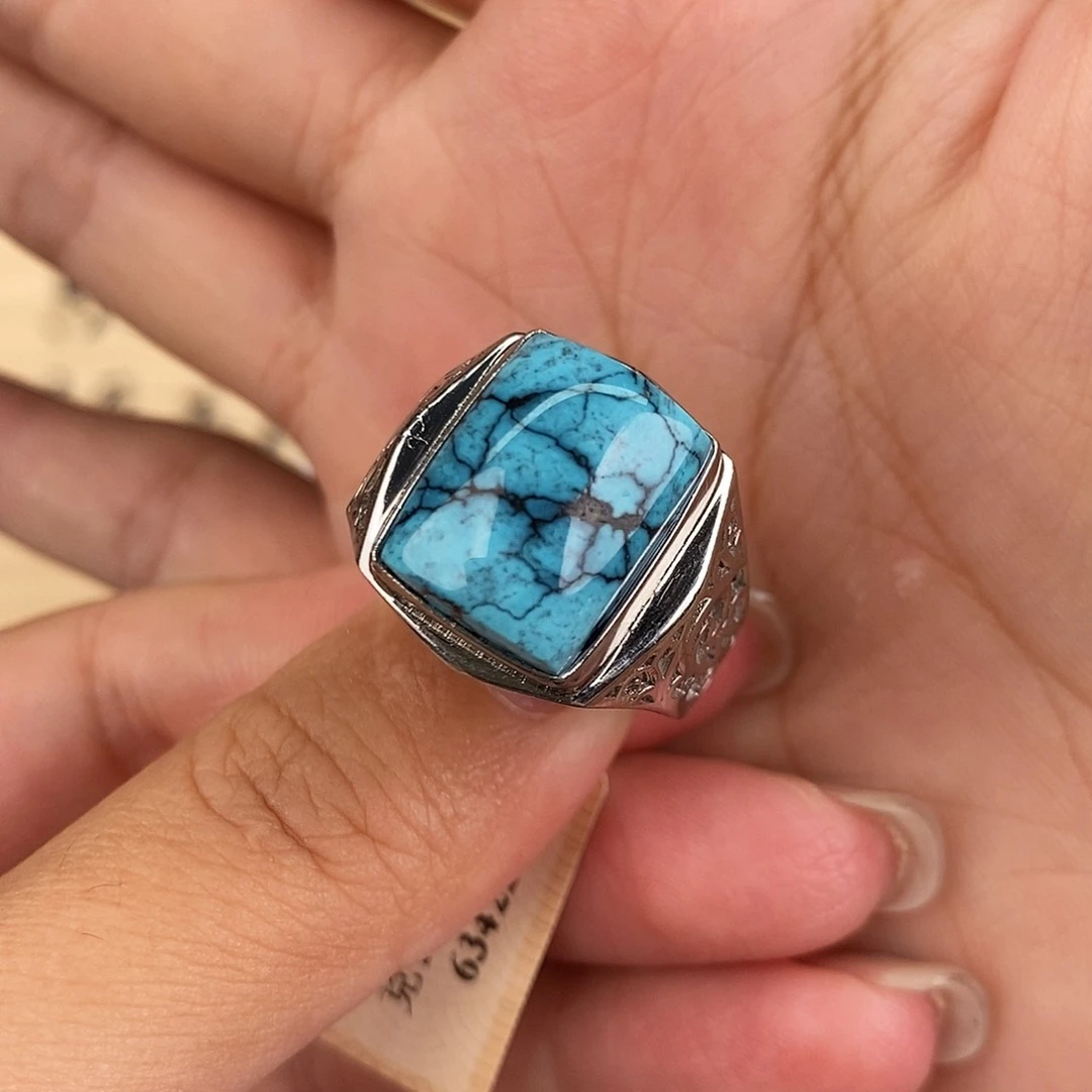 银S925镶嵌绿松石珠宝奇石