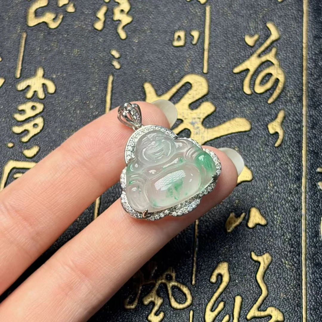 独龙玉佛公-约29*24*7mm-多样性发货-YSP金-A6154-石英质玉