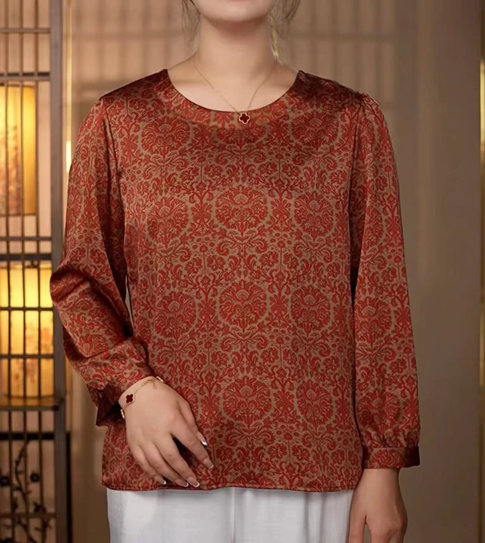 【锦绣】常规款印染印花碎花女装上衣百搭显瘦洋气T恤百搭洋气463