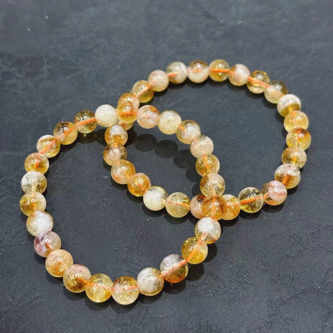 《老猪严选》小杨天然水晶黄塔晶素圈手串约8mm多样性发其一