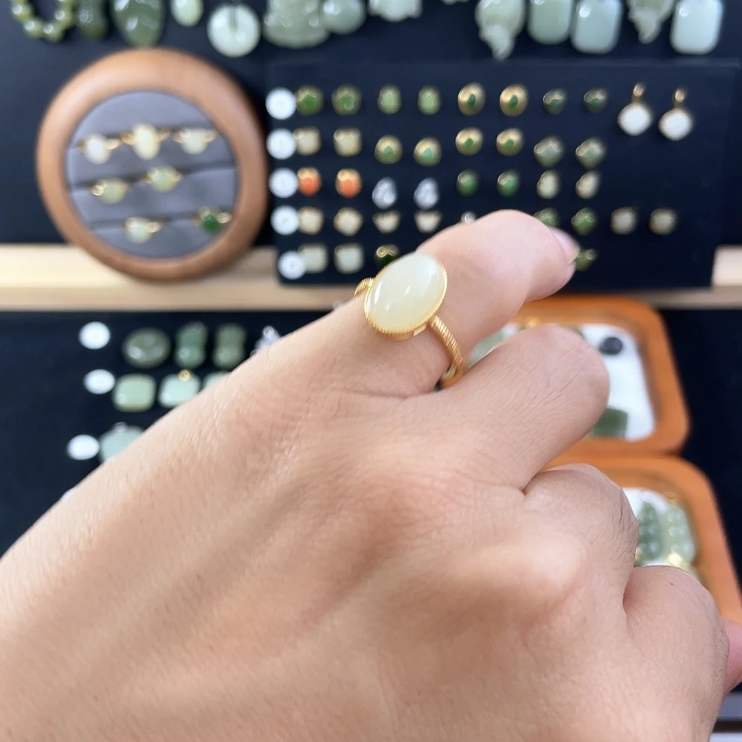 和田玉银S925镀金镶嵌颈饰