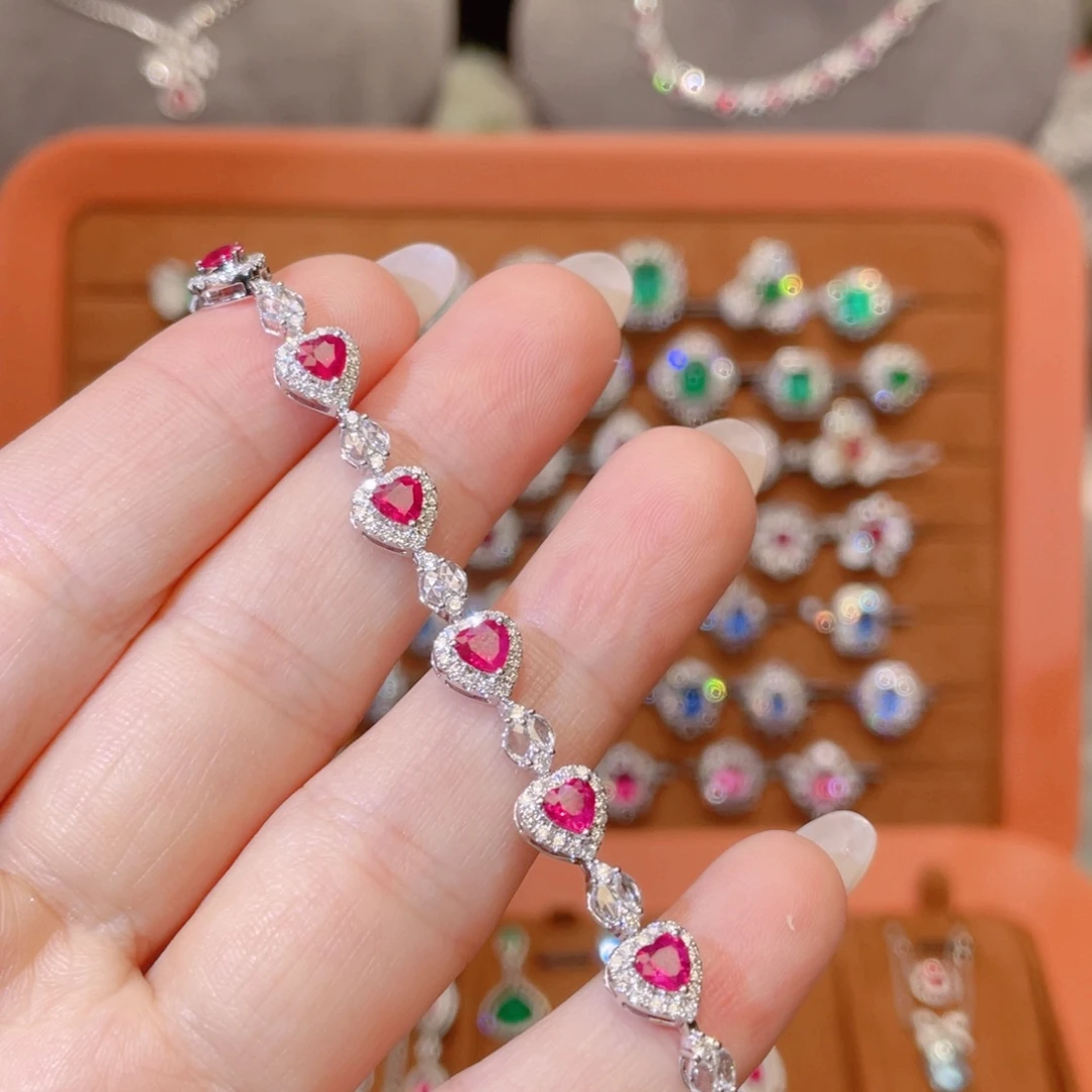 红宝石18K金镶嵌手链缅甸3.23